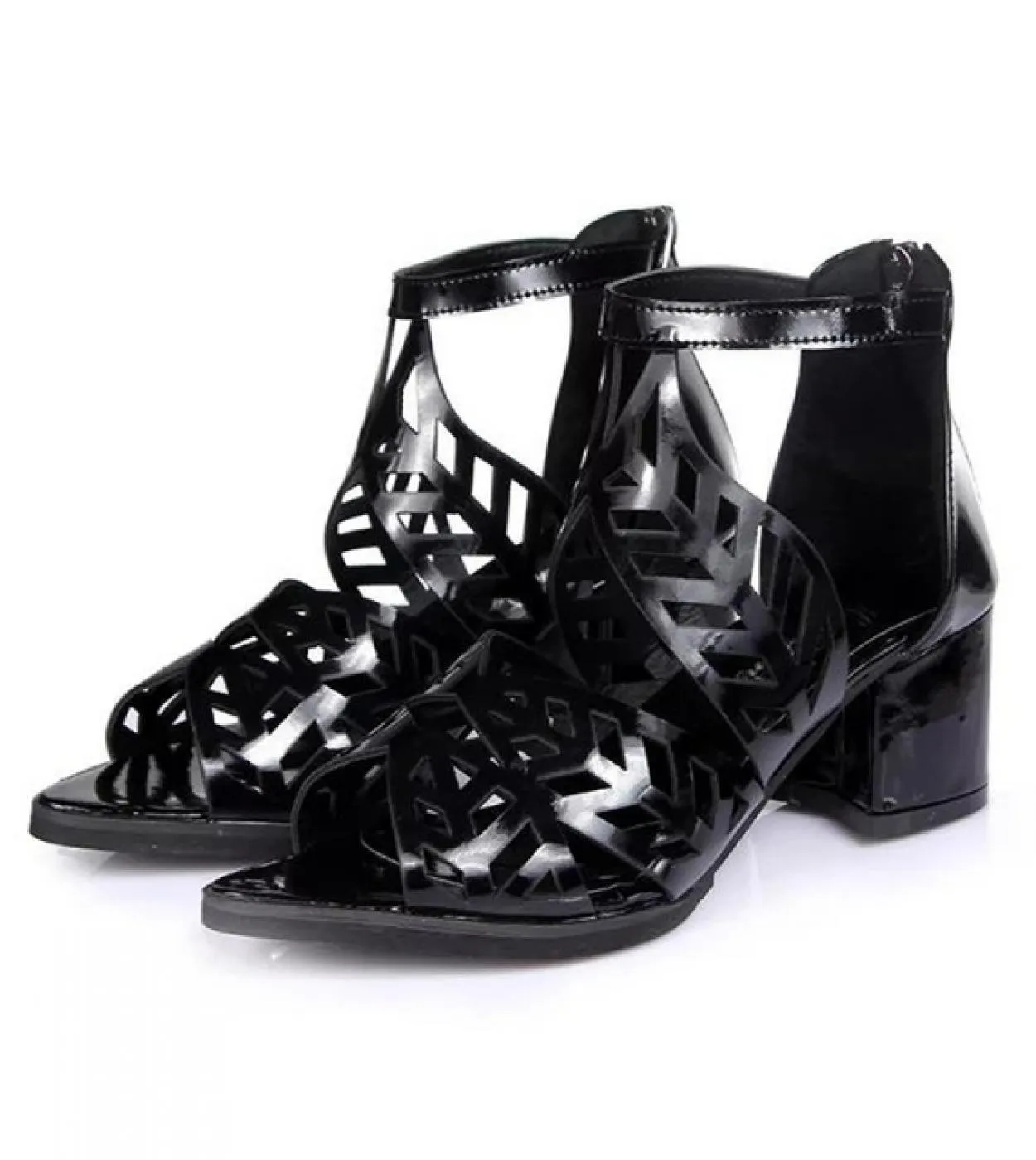 2022nuove donne scavano fuori strass tacco spesso cerniera sandali con zeppa piattaforma punta aperta Sanda Bling scarpe comfort