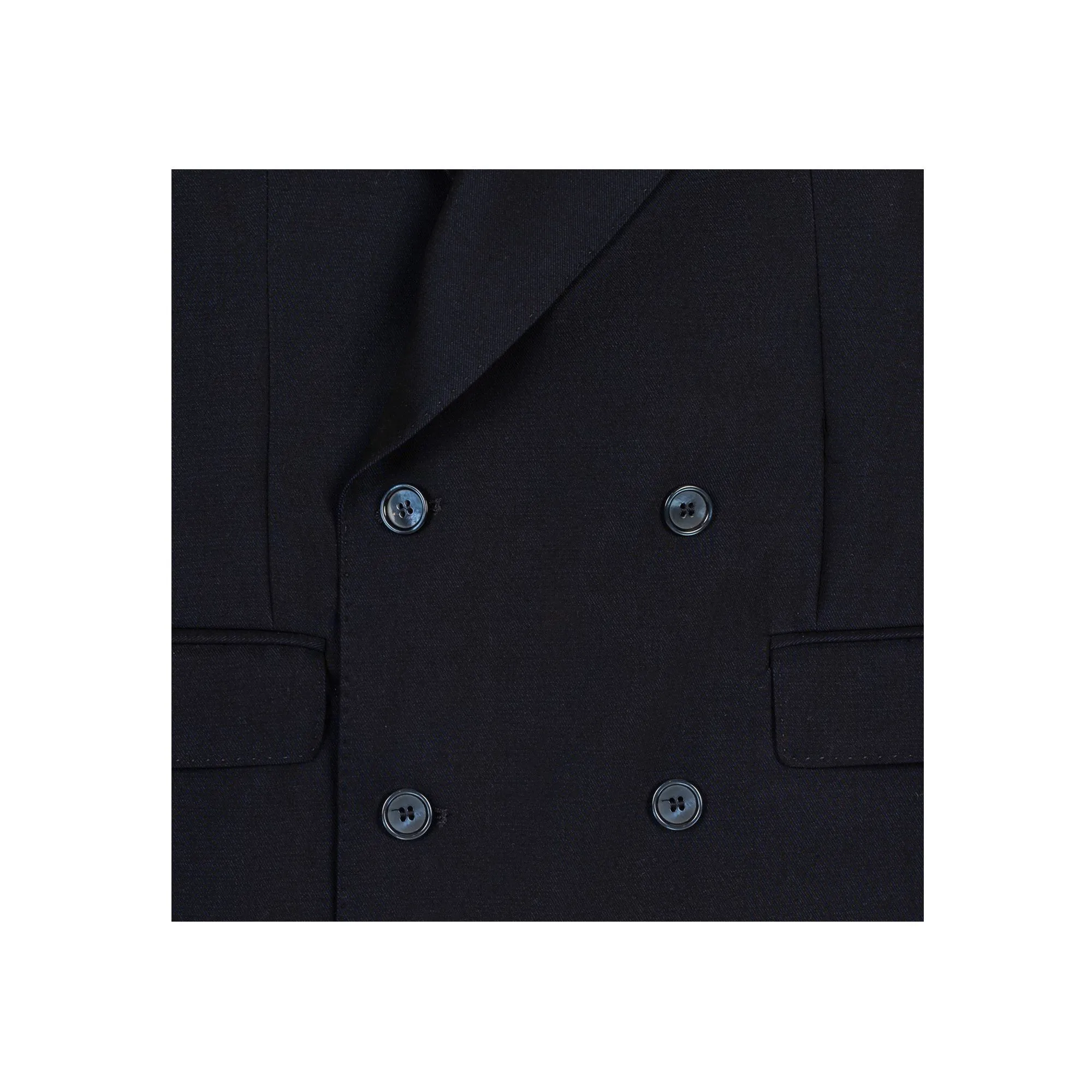 Blazer Doppiopetto Blu in Gabardine di Lyocell e Lana