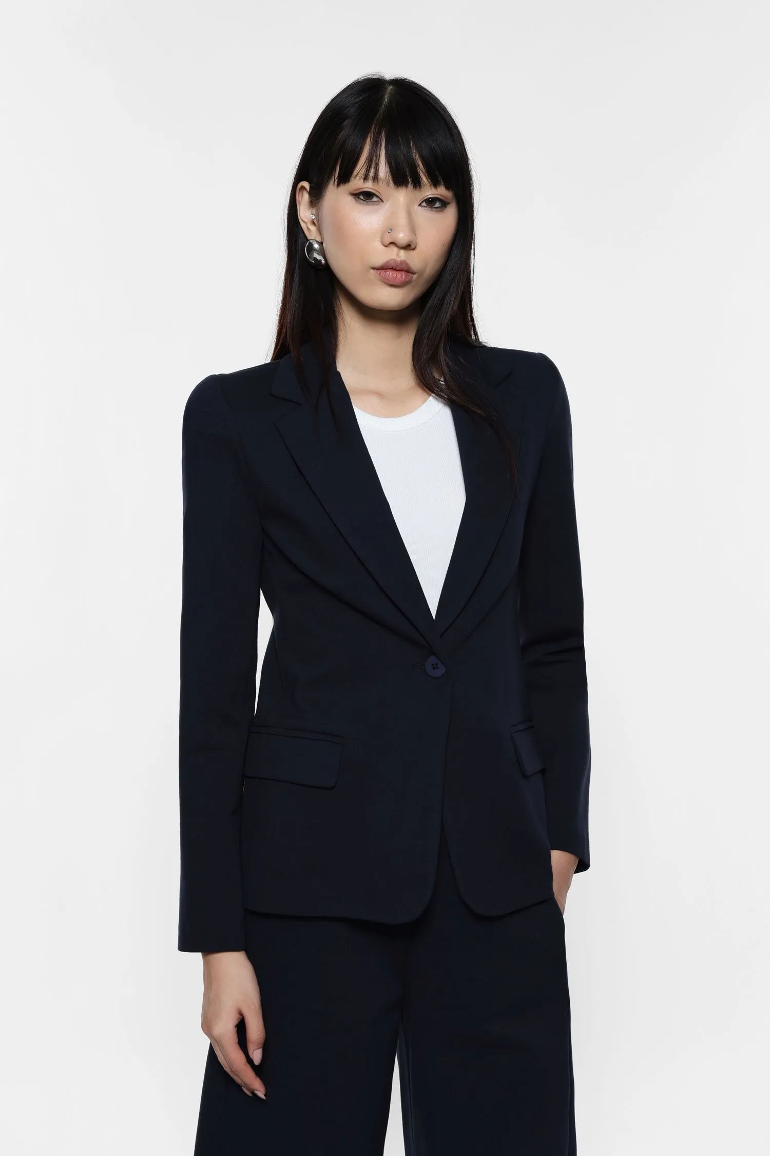   Blazer monopetto slim-fit con tasche a pattina     
