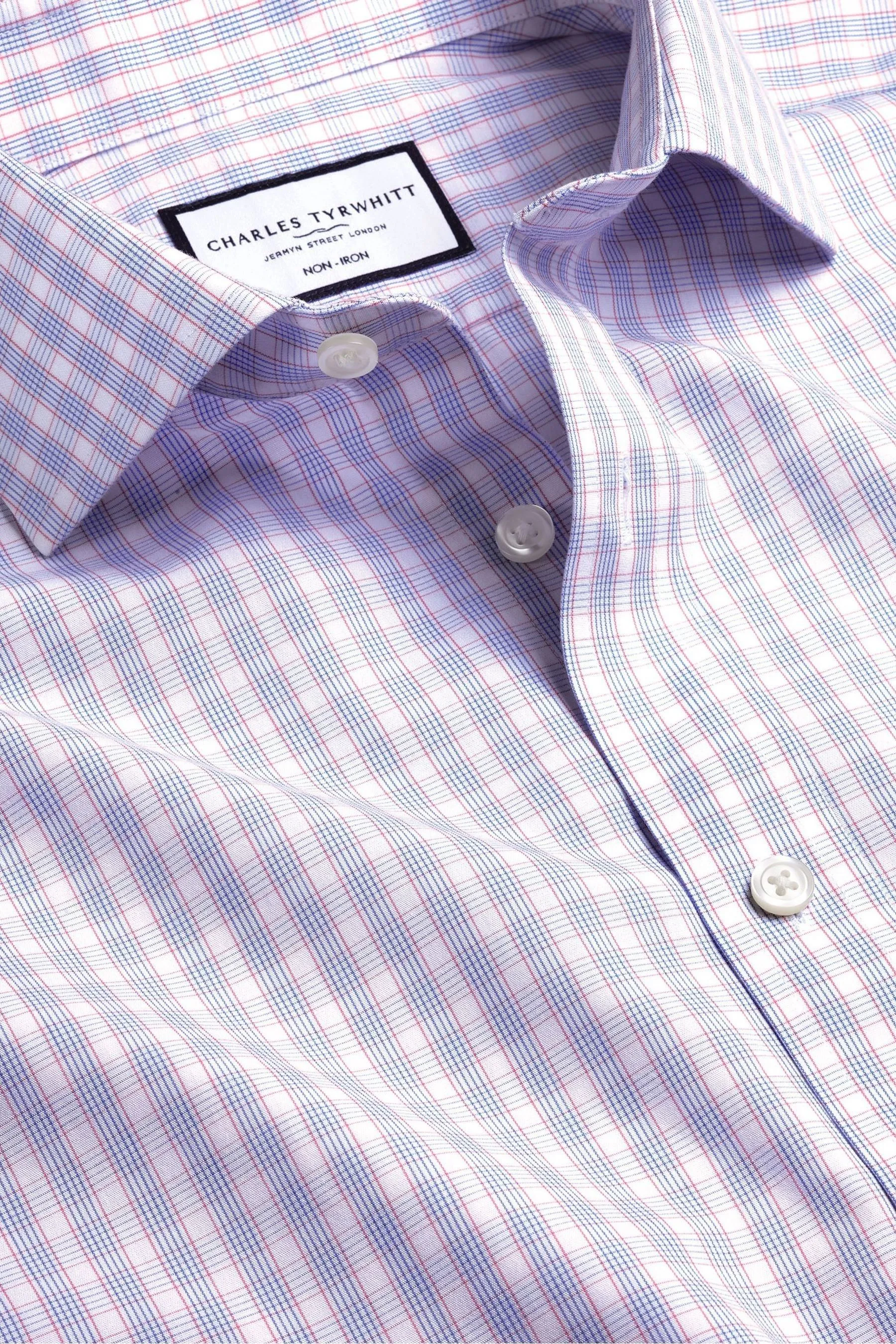 Charles Tyrwhitt A quadri - CA - Camicia no stiro con Vestibilità attillata / Slim in popeline