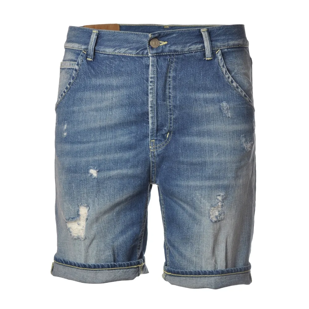 Dondup - Bermuda Denim con Strappi - Blu Jeans - Pantalone - Luxury Exclusive Collection