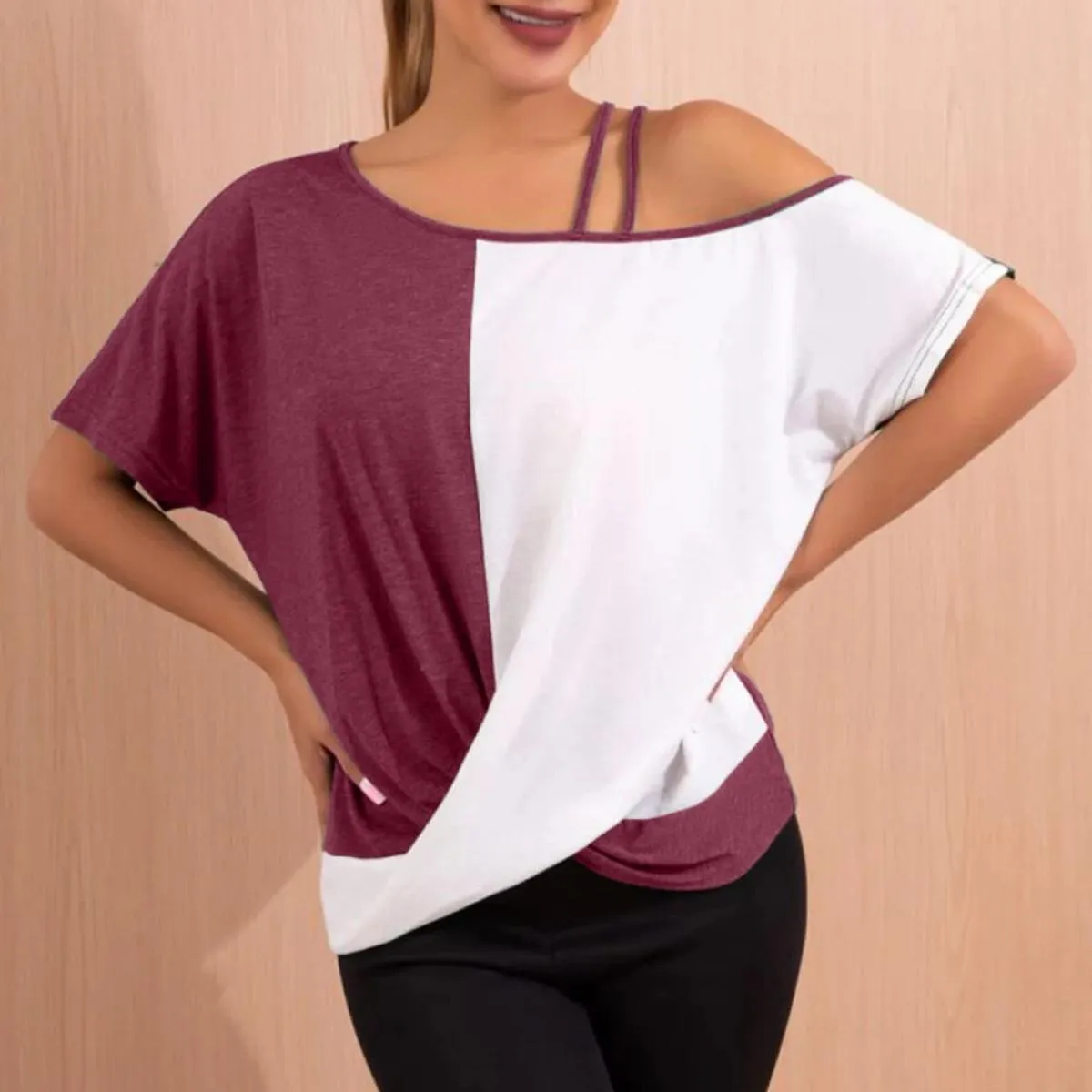 Donne Magliette e camicette 2024 Estate Casual Manica Corta T Shirt Tee Club Pullover  Crop Camicetta di Base Casual Sottile