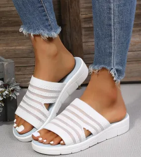 Infradito da spiaggia da donna Sandali con zeppa Sandali Mujer Stile Bohemia Comfort Plus Sandalo con zeppa casual in pelle da e