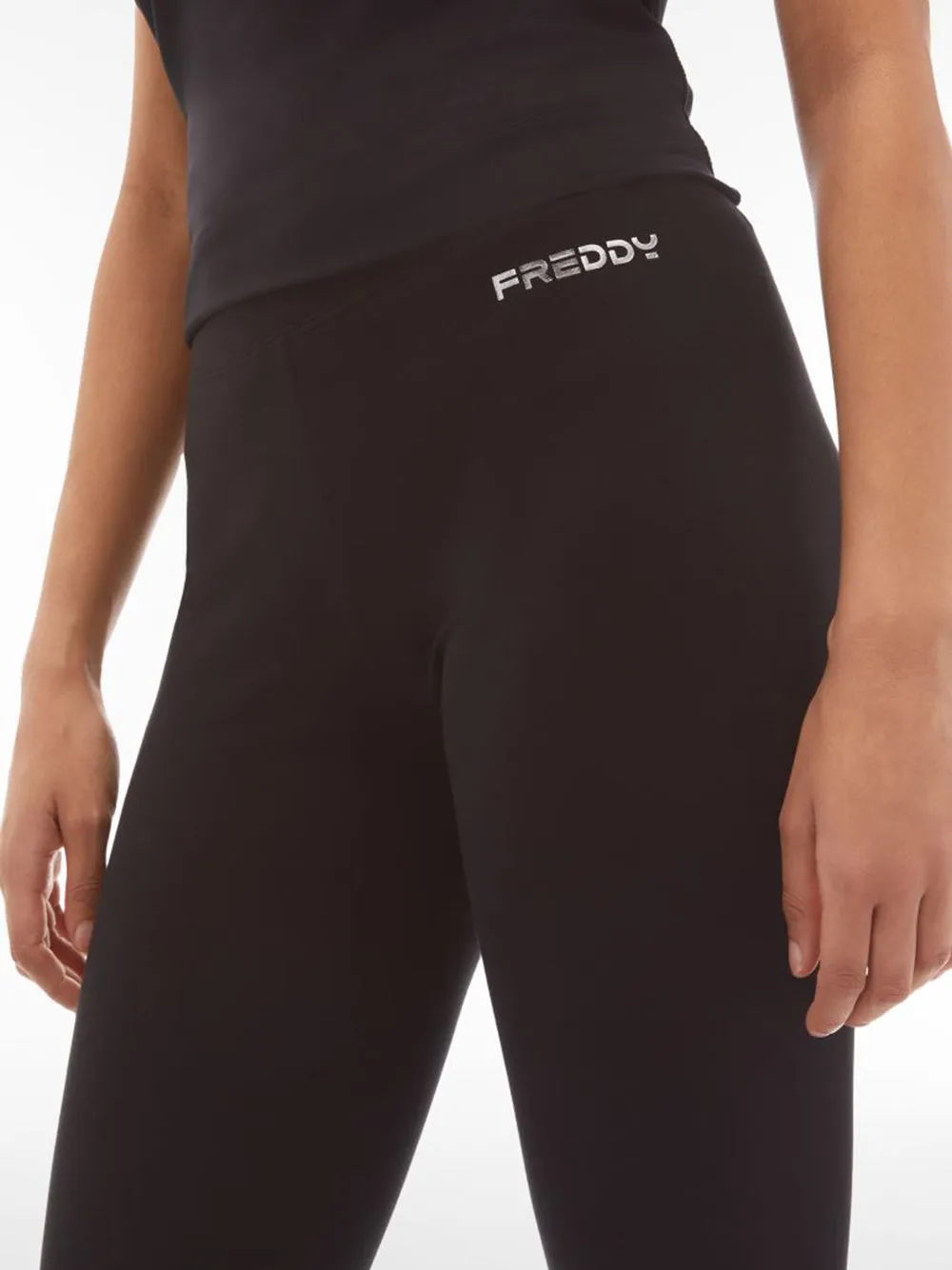 Leggings freddy in jersey di cotone stretch nero