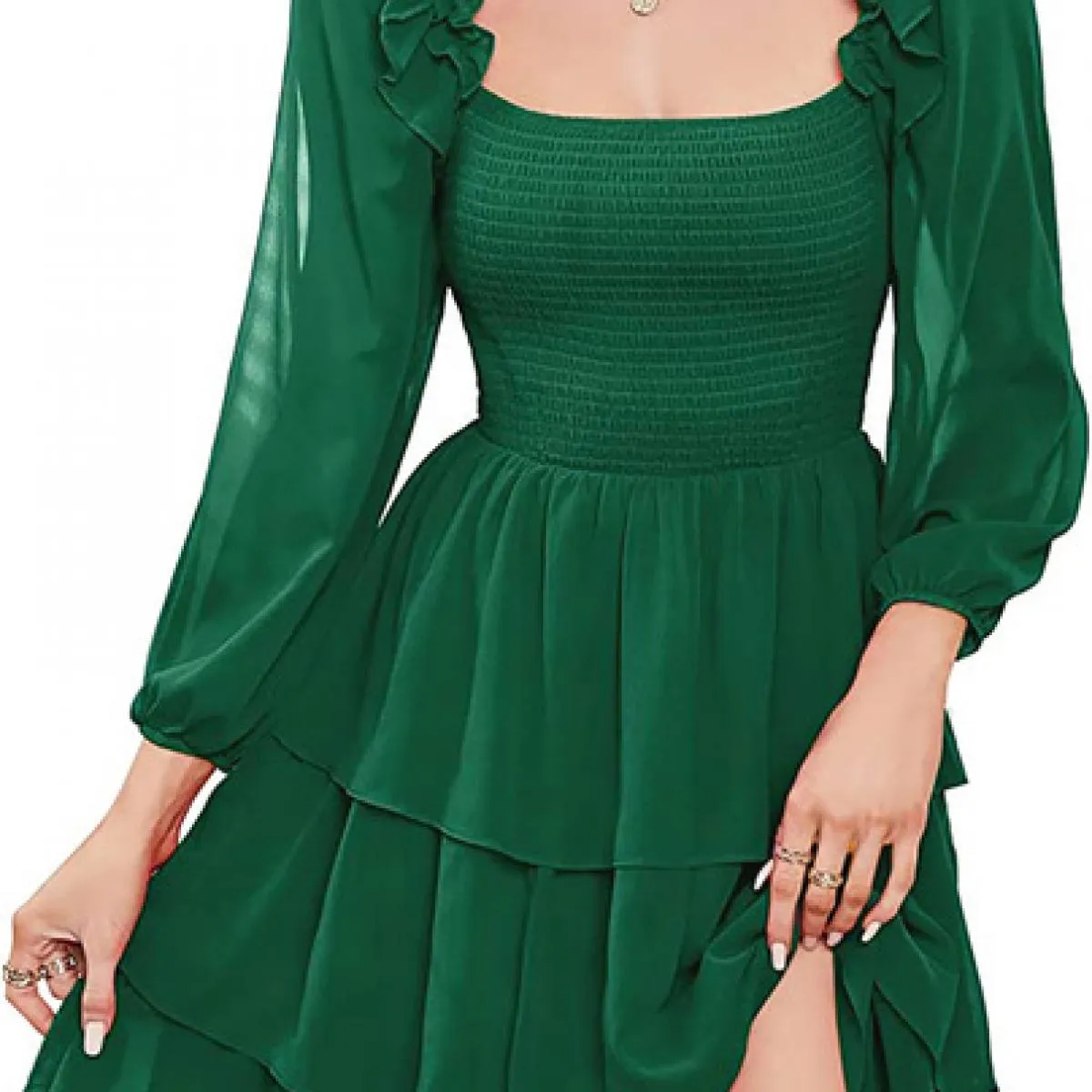 Mini abito corto corto estivo da donna elegante casual moda ufficio signora pullover aderente colletto quadrato sottile manica l