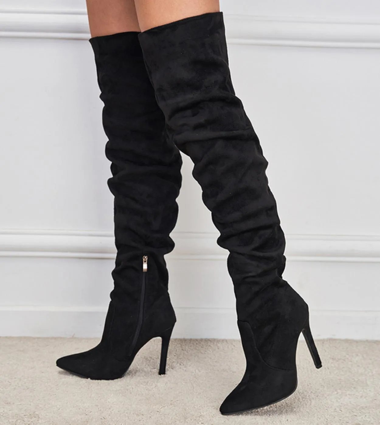 Over The Knee Boots Women New Design Fur Warm Winter Shoes Women Fashion High Heel Thigh High Boots Long Woman Footwear