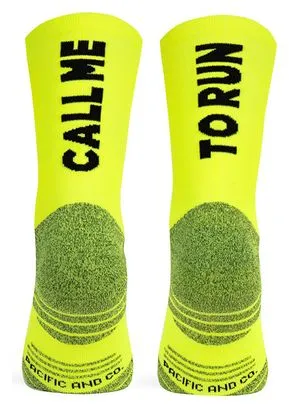 Pacific and CO Call Me Socks Neon Yellow