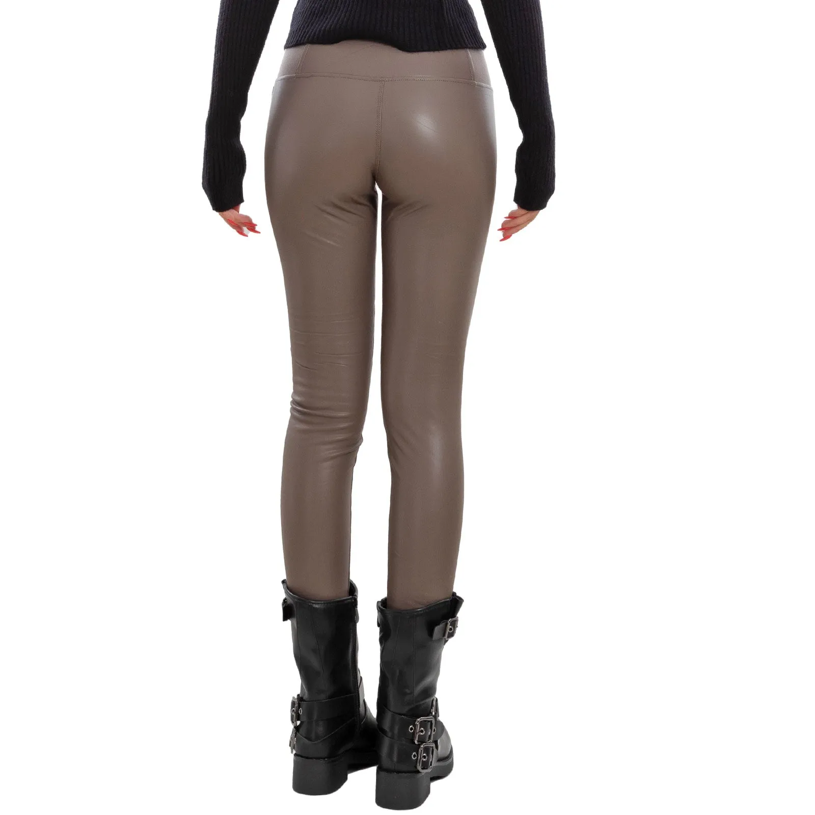 Pantaloni Donna Effetto Pelle Leggings V198055