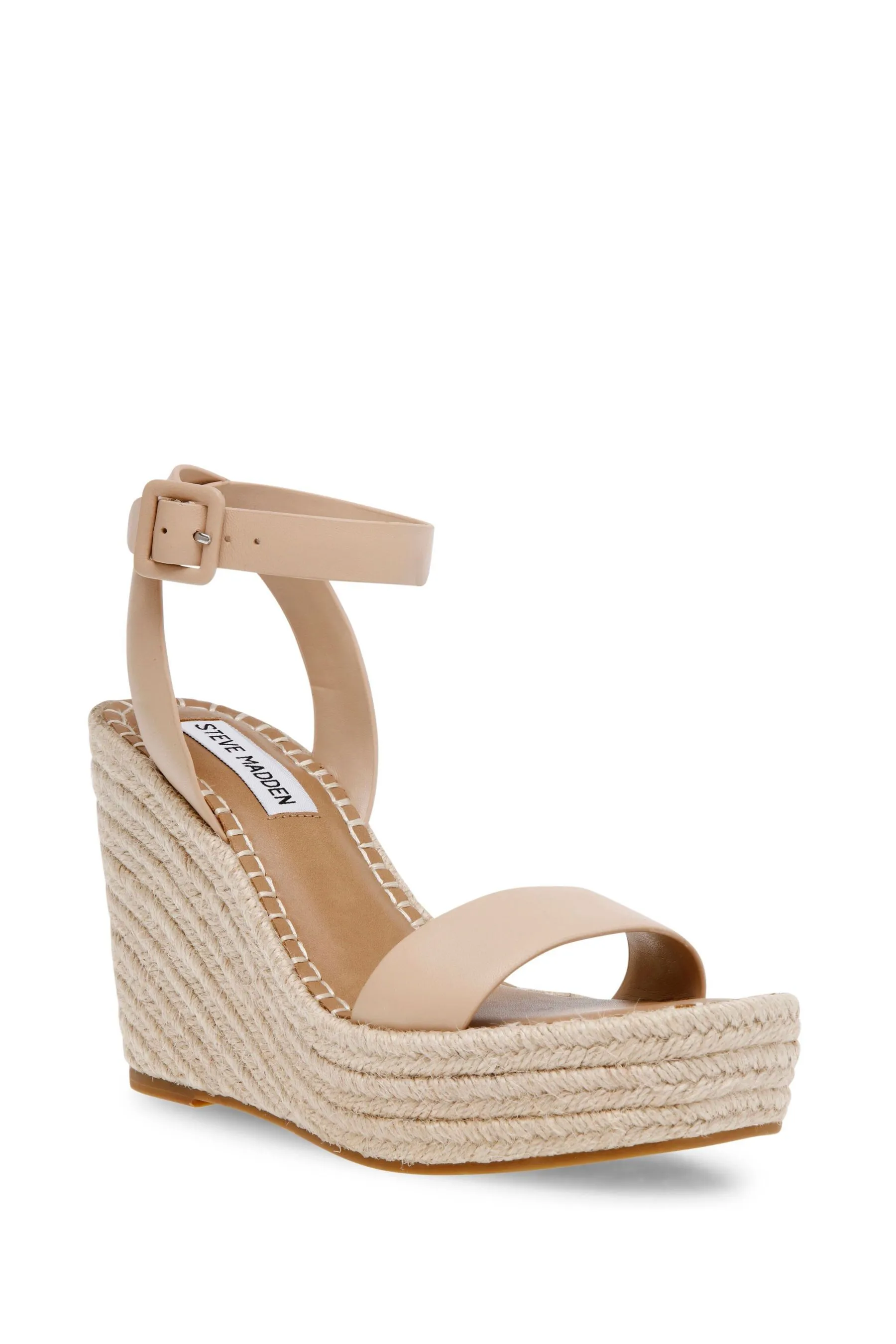 Steve Madden - Sandali in pelle con zeppa