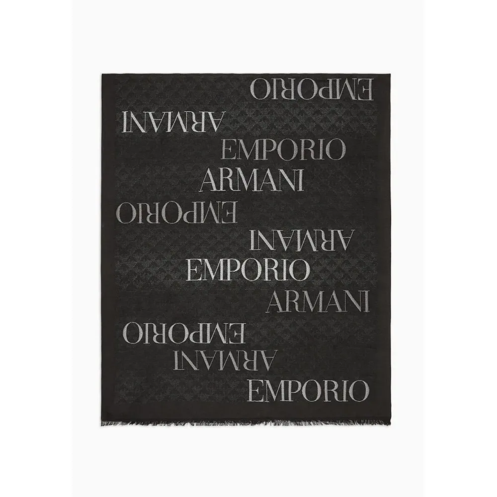 Stola double face jacquard logo all over