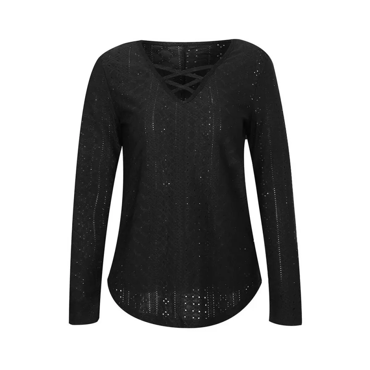 Top da donna neri per abbigliamento estivo 2024 magliette casual slim solide magliette moda camicetta pullover femminile